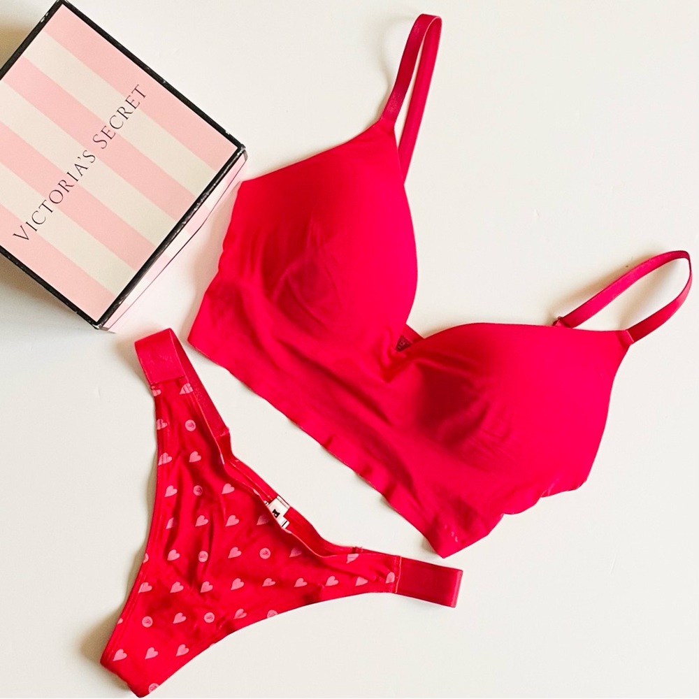 S-DD MEDIUM VS PINK red bra set